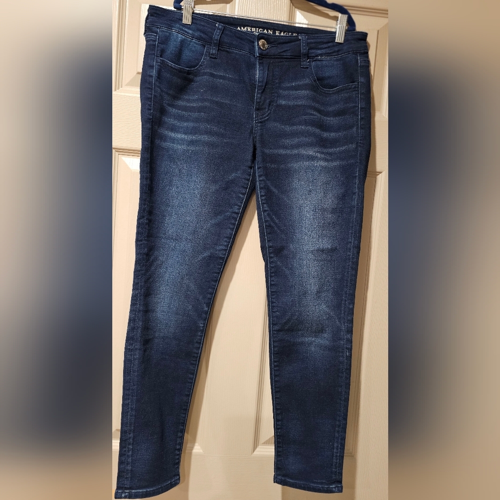 American Eagle Outfitters Women's Dark Blue Skinny Jeans